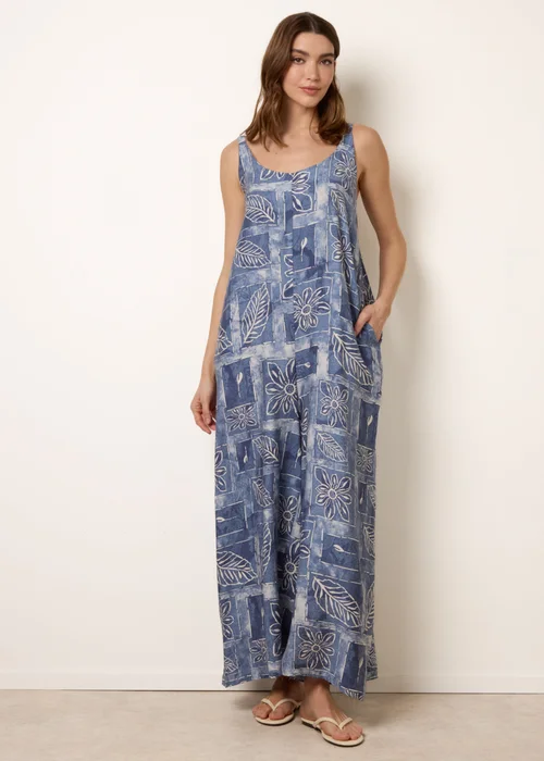 Blue Vanilla Blue Floral Printed Oversized Jumpsuit - M/L Image 1