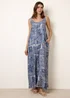 Blue Vanilla Blue Floral Printed Oversized Jumpsuit - M/L Image 1