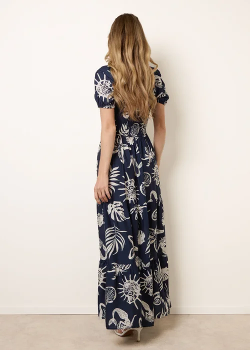 Blue Vanilla Navy Knot Front Puff Sleeve Dress - XL Image 4