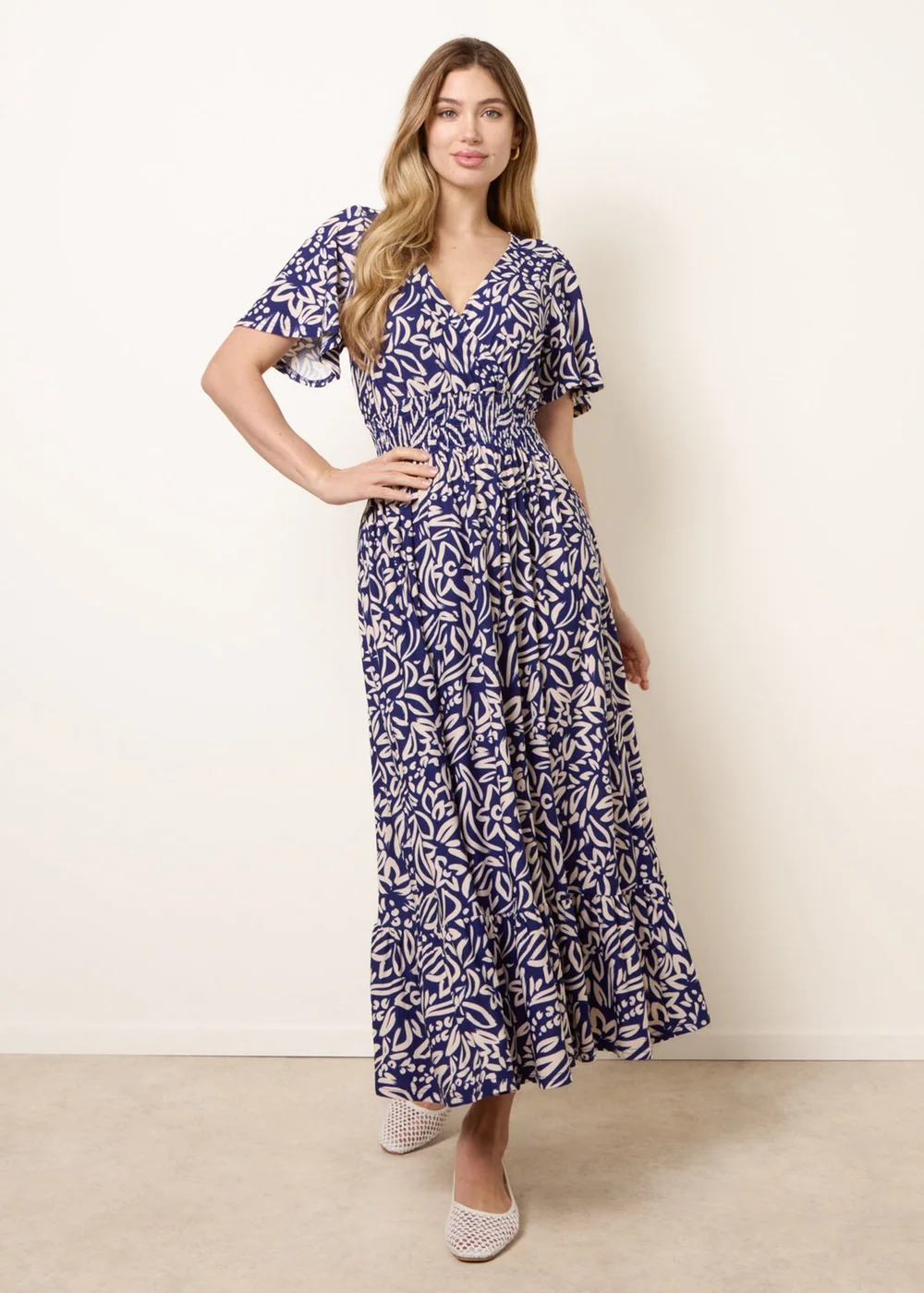 Blue Vanilla Blue Wrap Front Midi Dress - M Image 3