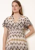 Blue Vanilla Stone Embroidered Wrap Front Midi Dress - L/XL Image 2
