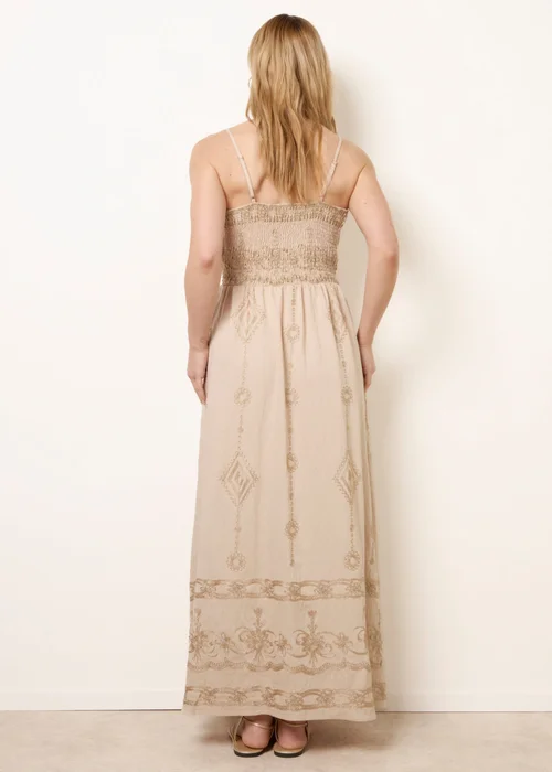 Blue Vanilla Stone Embroidered Maxi Dress With Adjustable Straps - S/M Image 4
