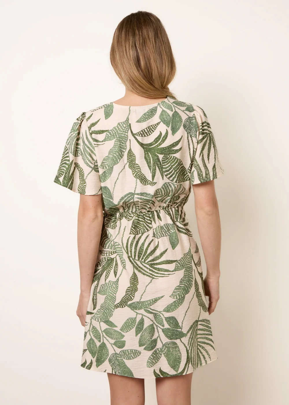 Blue Vanilla Green Wrap Front Sarong Mini Dress - XL Image 4