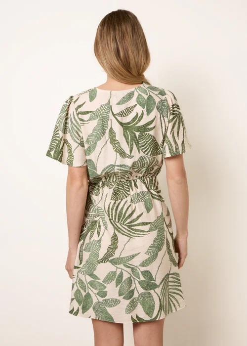 Blue Vanilla Green Wrap Front Sarong Mini Dress - XL Image 4
