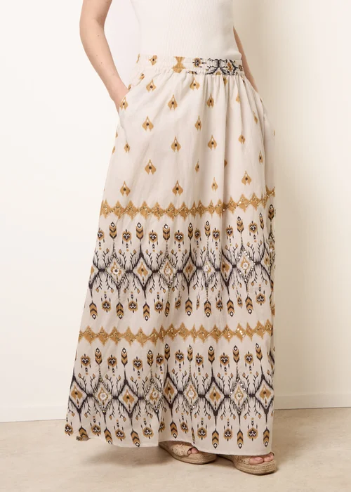 Blue Vanilla Stone Embroidered Midi Skirt - S/M Image 2