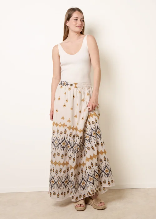 Blue Vanilla Stone Embroidered Midi Skirt - S/M Image 3