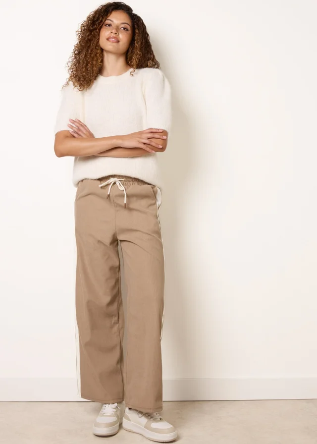 Blue Vanilla Stone Corduroy Side Stripes Trousers