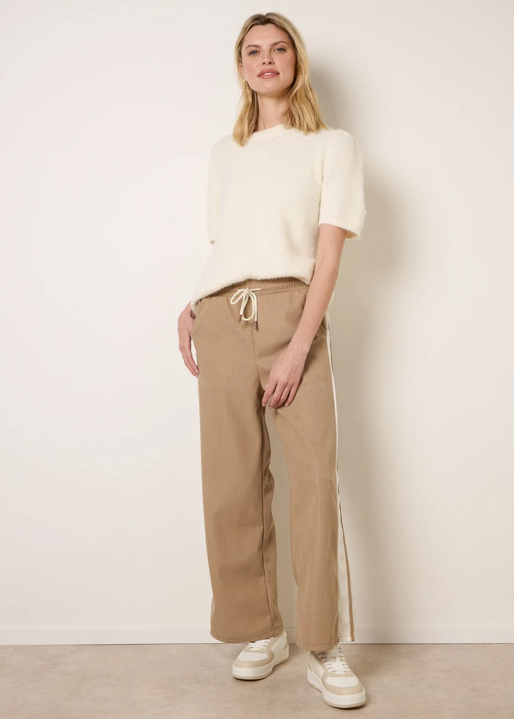 Blue Vanilla Stone Corduroy Side Stripes Trousers - L Image 3