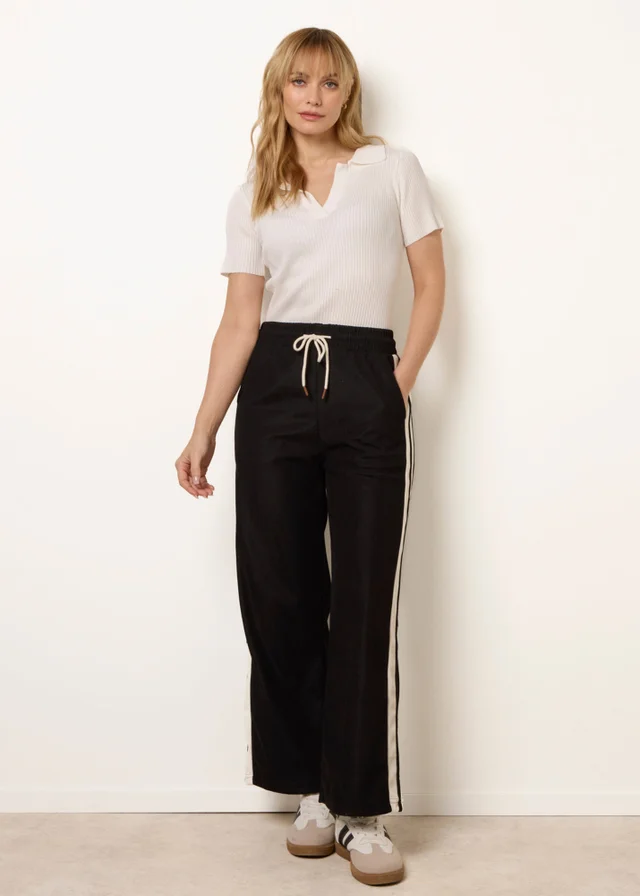 Blue Vanilla Black Corduroy Side Stripes Trousers