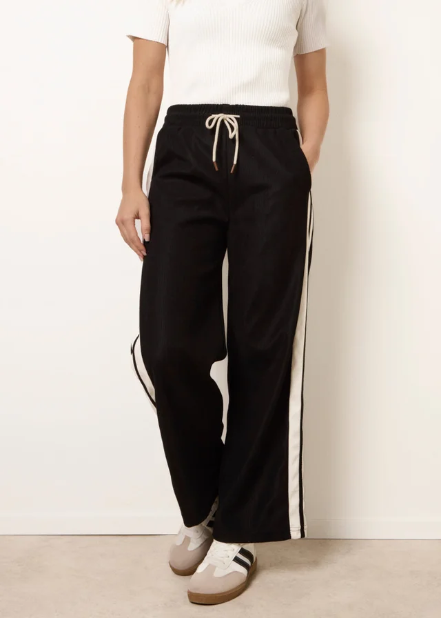 Blue Vanilla Black Corduroy Side Stripes Trousers