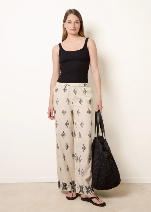 Blue Vanilla Stone Embroidered Trousers - M Image 2