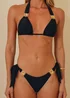 Moda Minx Black Amour Tie Side Full Brief Bikini Bottom - M Image 1