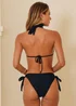 Moda Minx Black Amour Tie Side Full Brief Bikini Bottom - M Image 4