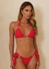Moda Minx Red Amour Tie Side Full Brief Bikini Bottom - XL Image 3