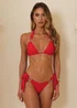 Moda Minx Red Amour Tie Side Full Brief Bikini Bottom - XL Image 2