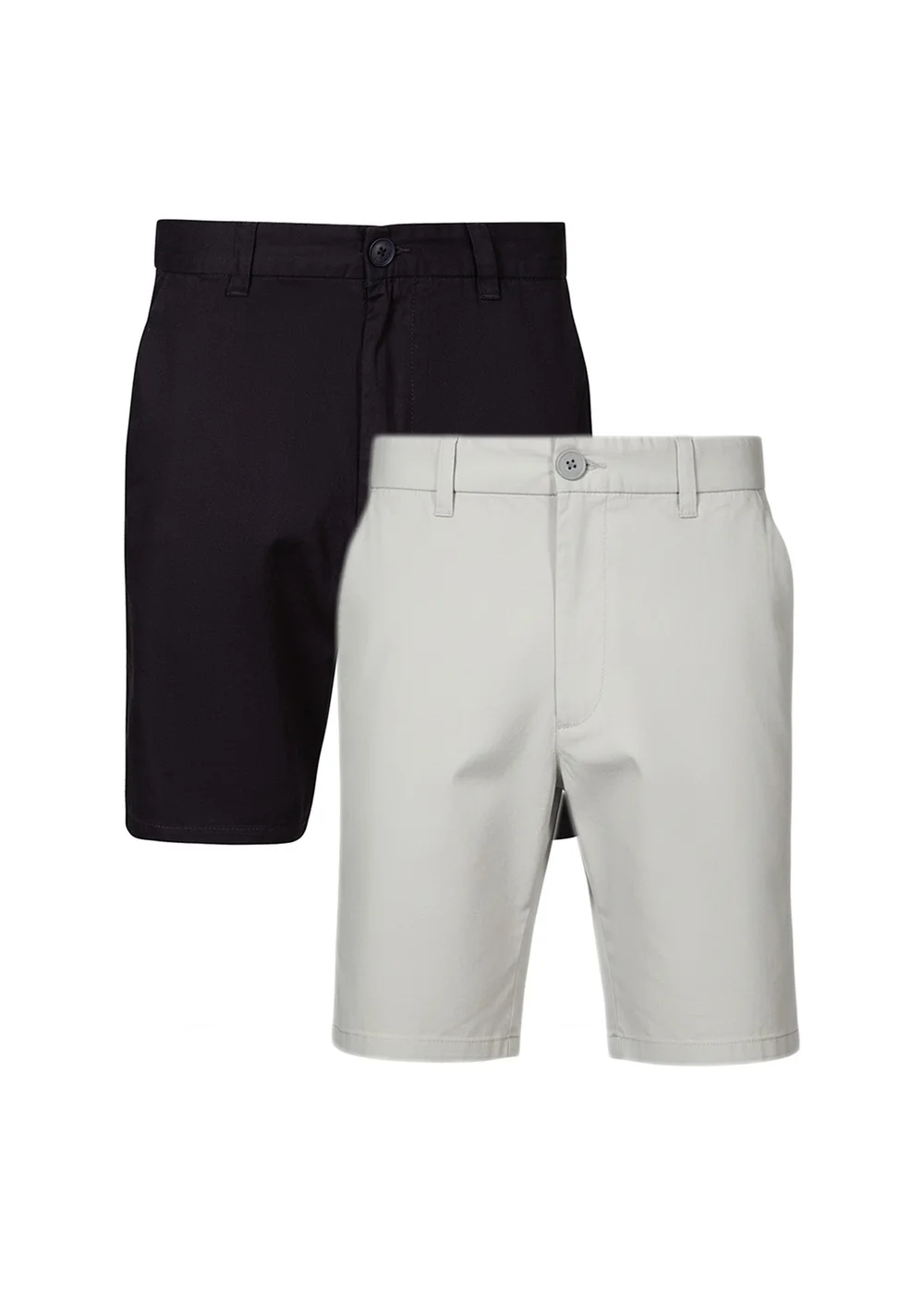 French Connection Blue 2 Pack Cotton Chino Shorts - M Image 1