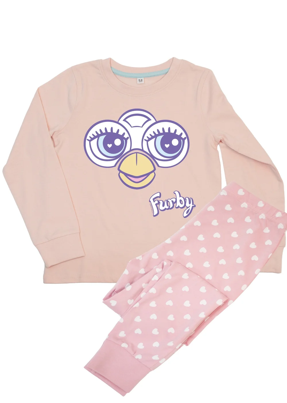 Ada & Ted Furby Face Girls Pink Graphic Pyjamas (3-8 Years) - 7-8 Yrs Image 1