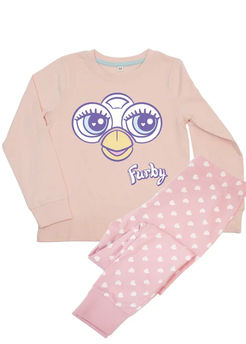 Ada & Ted Furby Face Girls Pink Graphic Pyjamas (3-8 Years) - 7-8 Yrs Image 1