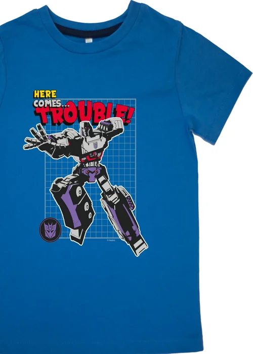 Ada & Ted Transformers Here Comes Trouble Boys Blue Graphic Pyjamas (3-8 Years) - 3-4 Yrs Image 2