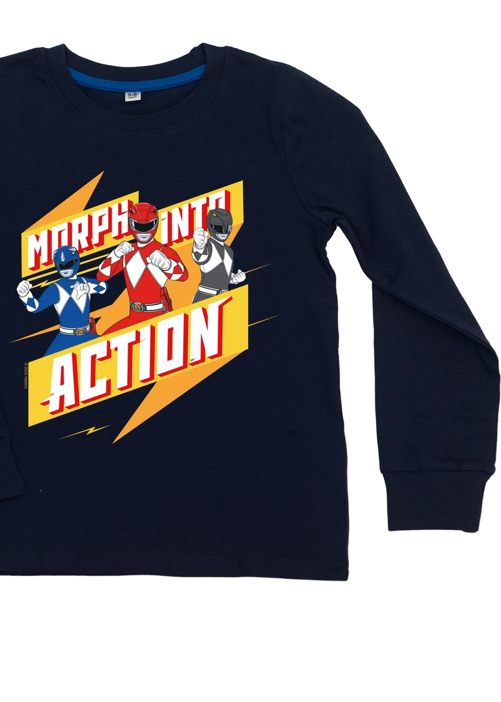 Ada & Ted Power Rangers Morph Into Action Boys Navy Graphic Pyjamas (3-8 Years) - 3-4 Yrs Image 2