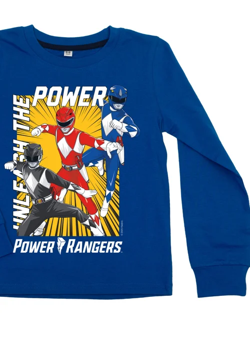Ada & Ted Power Rangers Unleash The Power Boys Blue Graphic Pyjamas (3-8 Years) - 7-8 Yrs Image 2