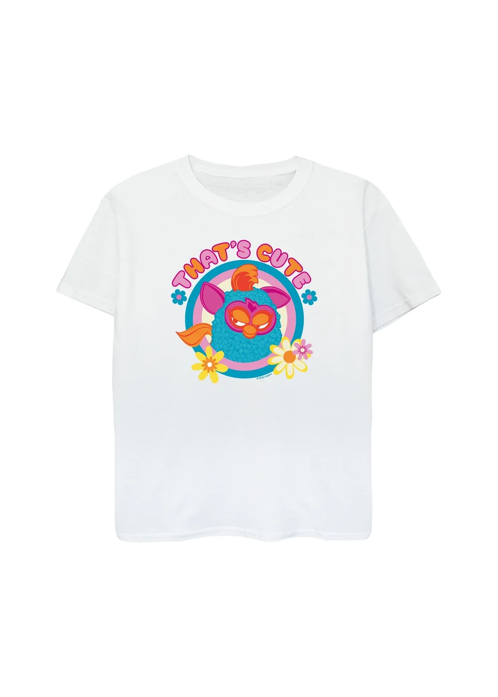 Ada & Ted Furby Cute Girls White Graphic T-Shirt (3-13 Years) - 12-13 yrs Image 1