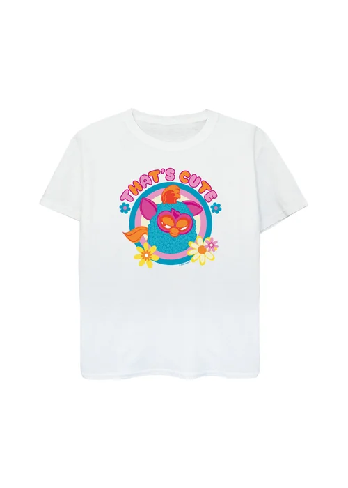 Ada & Ted Furby Cute Girls White Graphic T-Shirt (3-13 Years) - 12-13 yrs Image 1