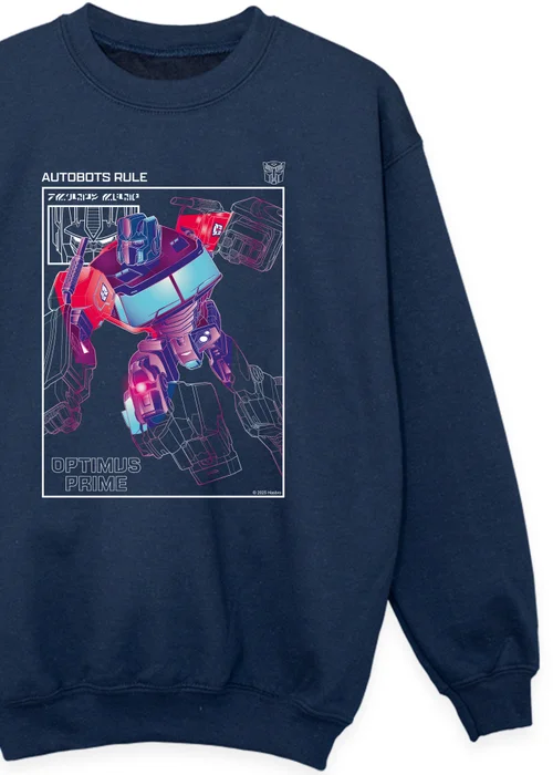 Ada & Ted Transformers Autobot Leader Boys Navy Blue Graphic Sweatshirt (3-13 Years) - 12-13 yrs Image 2