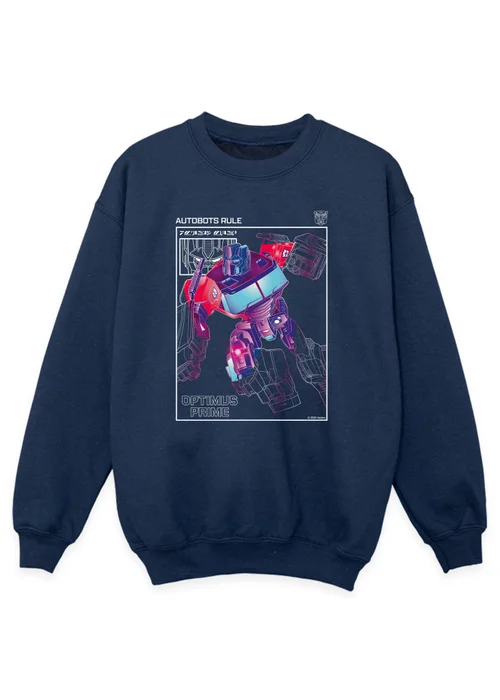 Ada & Ted Transformers Autobot Leader Boys Navy Blue Graphic Sweatshirt (3-13 Years) - 12-13 yrs Image 1