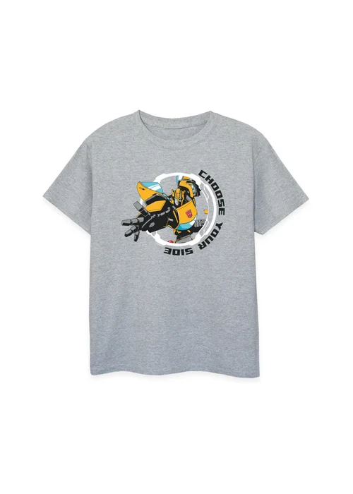 Ada & Ted Transformers Choose Your Side Boys Grey Graphic T-Shirt (3-13 Years) - 12-13 yrs Image 1