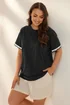 Yours Curve Black Metallic Crochet Trim T-Shirt - 14 Image 2