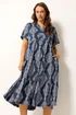 Yours Curve Navy Blue Paisley Tiered Maxi Dress - 18 Image 1