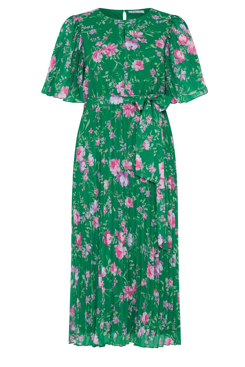Yours London Curve Green Floral Pleated Maxi Dress - 24 Image 5