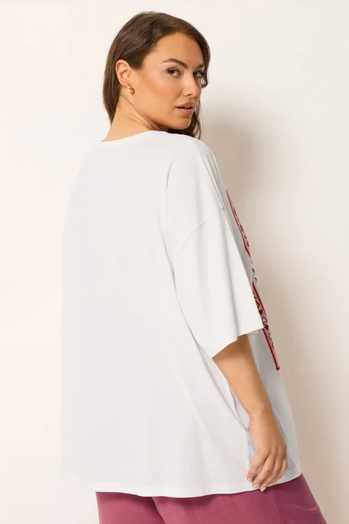 Yours Curve Ivory White 'Sun Seeker' Boxy T-Shirt - 14 Image 3