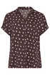 Yours Curve Chocolate Brown Polka Dot Shirt - 26-28 Image 2