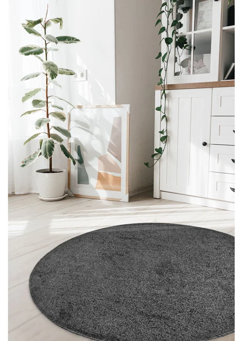 Relay Rug Charcoal 200cm Circle - 133cm Image 1