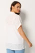Yours Curve White Broderie Anglaise Grown On Sleeve Shirt - 34-36 Image 4