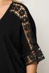 Yours Curve Black Crochet Sleeve Kimono - 14-16 Image 4