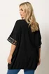 Yours Curve Black Crochet Sleeve Kimono - 14-16 Image 3