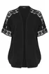 Yours Curve Black Crochet Sleeve Kimono - 14-16 Image 5