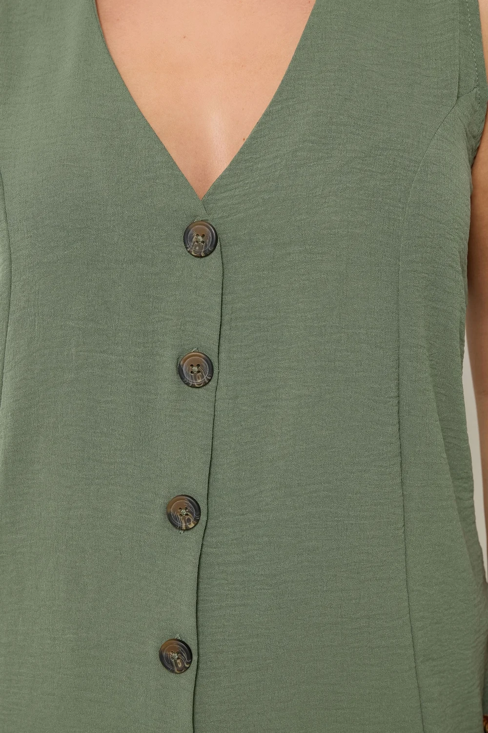 Yours Curve Khaki Green Waistcoat - 20 Image 4