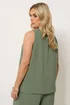 Yours Curve Khaki Green Waistcoat - 20 Image 3