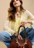 Little Mistress Chocolate Faux Suede Shoulder Bag - One Size Image 3