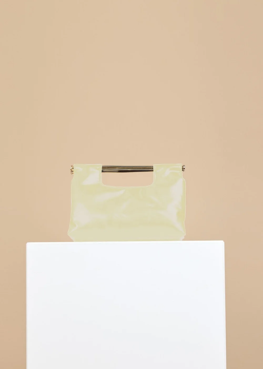 Little Mistress Yellow Metal Bar Clutch Bag - One Size Image 1