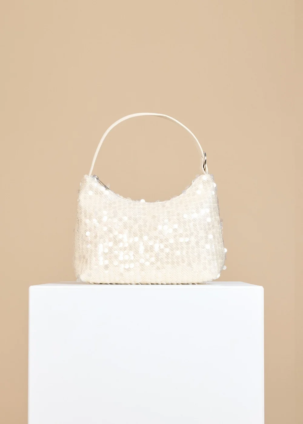 Little Mistress Pearly Shimmer Sequin Shoulder Bag - One Size Image 4
