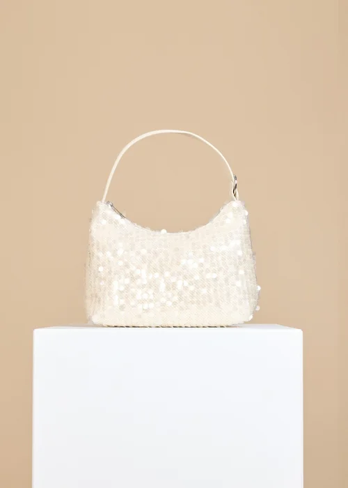 Little Mistress Pearly Shimmer Sequin Shoulder Bag - One Size Image 4