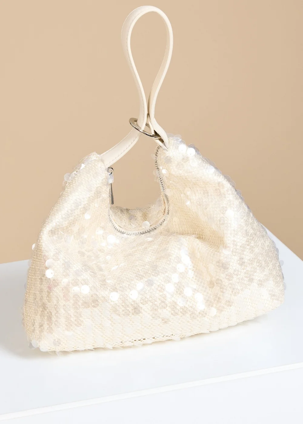 Little Mistress Pearly Shimmer Sequin Shoulder Bag - One Size Image 2