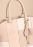 Little Mistress Beige Faux Leather & Suede Patchwork Midi Tote - One Size Image 2