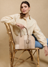 Little Mistress Beige Faux Leather & Suede Patchwork Midi Tote - One Size Image 1