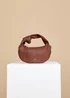 Little Mistress Chocolate Faux Suede Woven Emboss Grab Bag - One Size Image 3
